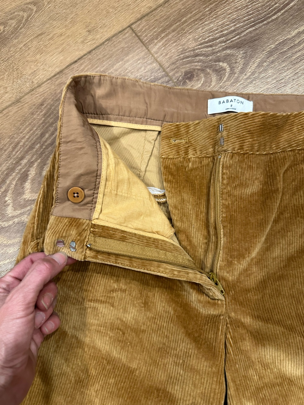 Babaton Corduroy Wide-Leg Pants in Camel size 2 - Picture 9 of 12